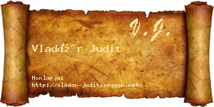 Vladár Judit névjegykártya